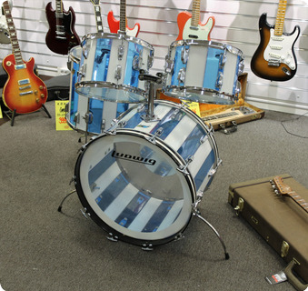 Ludwig Vistalite Blue/ White Stripes