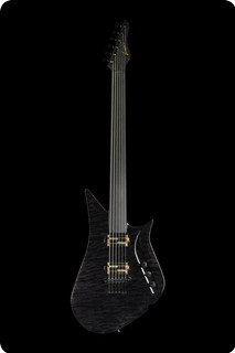 Lava Drops Guitars Fretless Quilted Maple Black Drop. 2020 Translucent Black Gloss