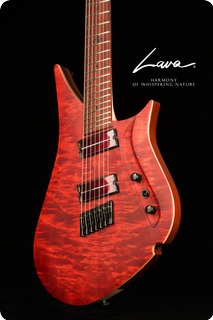 Lava Drops Guitars The Quetzalcoatl Drop 7 2020  Heart Translucent Red / Satin Red