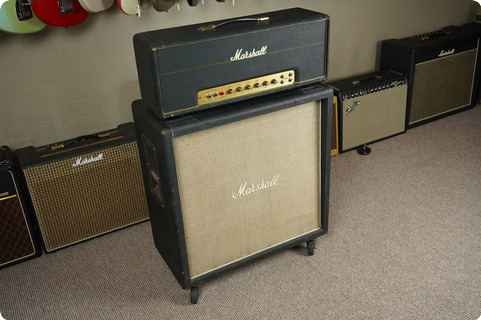Marshall Jmp 50 1986 Model + 1982/b Model Cab 1971 Black Tolex