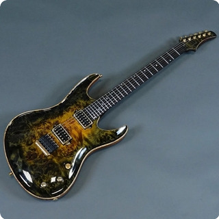 Valenti Guitars Nebula Carved Gold/black Burst With Poplar Burl Top