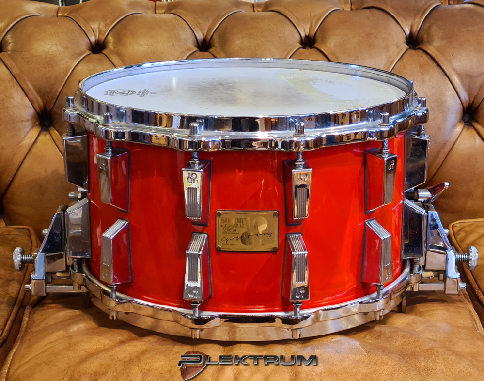 Sonor Drums Signature Horst Link 1990 Red Drum For Sale Plektrum