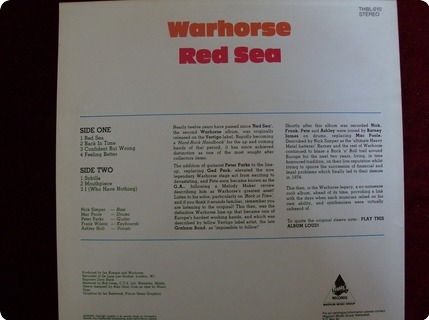 Warhorse Red Sea Thunderbolt Records / Thbl 010 1984