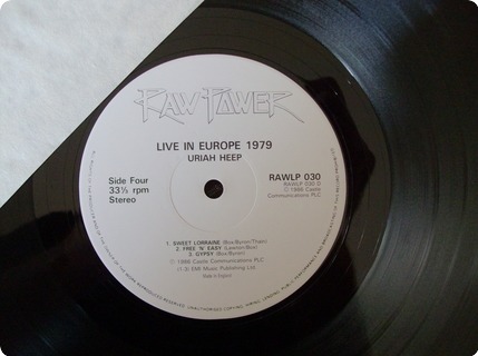 Uriah Heep Live In Europe 1979  Raw Power ‎– Rawlp030  1986